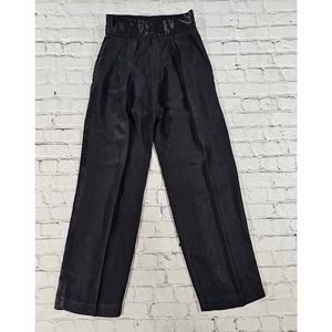 Vintage Climax David Howard Black Satin Pants High Waisted WOMENS SIZE 7